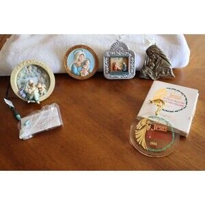 VTG Lot 5x Hallmark Other Christmas Ornament Religious Mary Baby Jesus Nativity